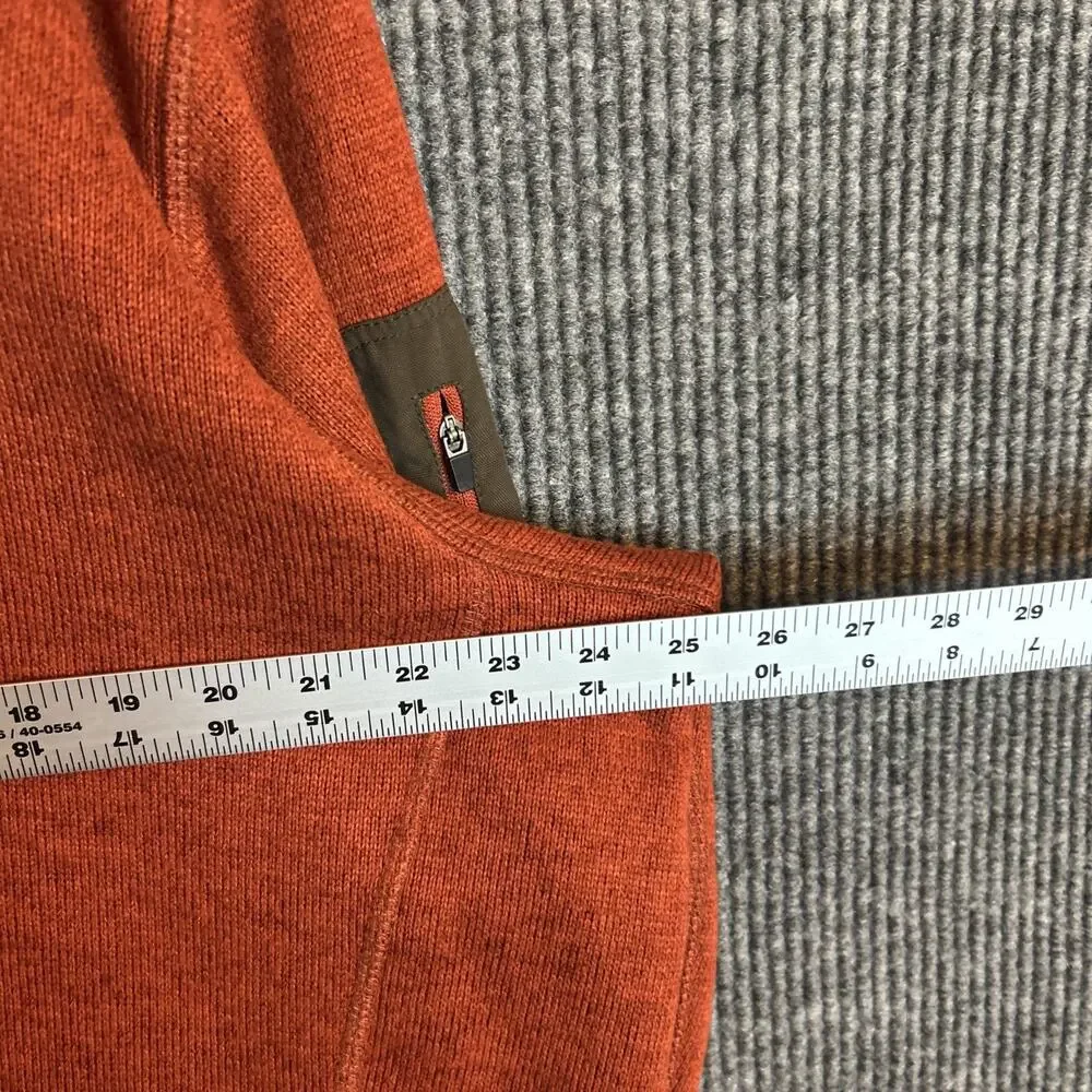 Eddie Bauer Mens 1/4 Zip Fleece Sweater Size XXL Orange Outdoor Hiking Camping